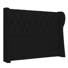 Imagem de Cabeceira Casal King Cama Box 195cm Malva I02 Veludo Preto Mpozenato