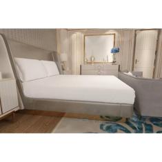 Imagem de Jogo de Lençol Zono Enxovais Cama King 3 Peças Malha 100% Algodão Branco