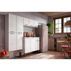 Imagem de Cozinha Completa Dona Maria 4 Peças (1 Armário + 1 Balcão + 1 Paneleiro + 1 Complemento) C4P91 Branco - Bertolini