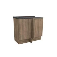 Imagem de Balcão de Cozinha Modulado Maxxi G748 Canto Reto 1 Porta c/Tampo 80cm Nogal/Cinzel - Kappesberg