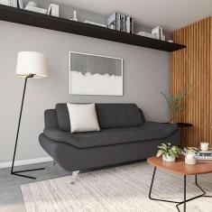 Imagem de Sofá 3 Lugares Nebraska Suede Cinza