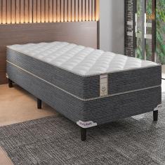 Imagem de Cama Box de Solteiro Portobel New Lexus com Molas Ensacadas e Revestimento em Tecido Poliéster 60x88x188cm - Branco/Cinza