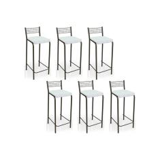 Imagem de Banqueta Gênova B705 Kit 6 Un Bronze/Branco 106 - Kappesberg