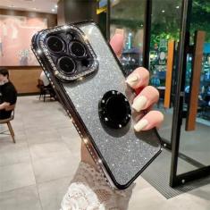 Imagem de Luxo brilhando glitter caso de telefone macio para iphone 14 13 12 11 pro max xs max xr x 14 plus capa de anel amortecedor, pc7253t4, para iphone xr