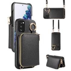 Imagem de Furiet Capa carteira para Samsung Galaxy S20 FE 5G 16.5 cm alça de ombro com fivela de anel, bolsa de órgão com zíper, suporte de cartão, capa para celular para S 20 EF UW 2022 S20FE5G S20FE 20S S2O