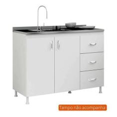 Imagem de Balcão de Cozinha Melanie 2 PT 3 GV Branco - Evidência