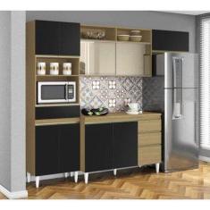 Imagem de Cozinha Compacta Balcao Com Tampo Clara Atacama Preto ARM Milani Store