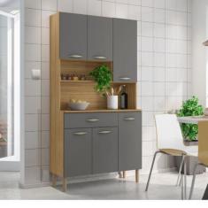 Imagem de Armários para Cozinha 6 Portas e 1 Gaveta Apolo - Kits Paraná