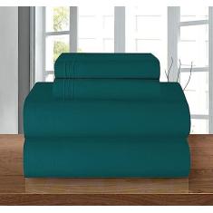 Imagem de Elegant Comfort Jogo de lençol luxuoso 1500 de microfibra de qualidade premium de hotel 4 peças - resistente a amassados, lençol com elástico completo, bolso profundo de até 40,6 cm, solteiro/solteiro