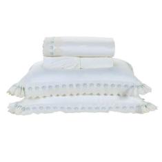 Imagem de Jogo Lençol Casal Venetto 4Pçs Bordado 400 Fios 100% Algodão - Doce La