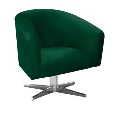 Imagem de Poltrona Giratória Stella Suede Verde Base Cromada - D'Rossi