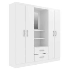 Imagem de guarda-roupa casal com espelho capelinha 4 pt 2 gv branco