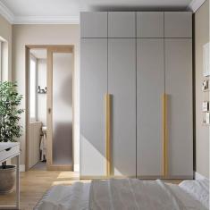 Imagem de Guarda-roupa Modulado 4 Peças 8 Portas Jade Cabecasa Madeiramadeira Cinza Urbano