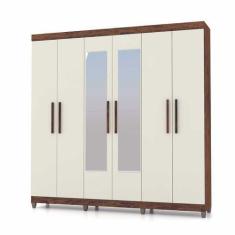 Imagem de Guarda Roupa Casal 6 Portas Com Espelho Palmas 1006391 Imbuia Rustico