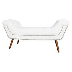 Imagem de Recamier Calçadeira Estofado Sienna King 195 Cm Corano Branco - LM DECOR