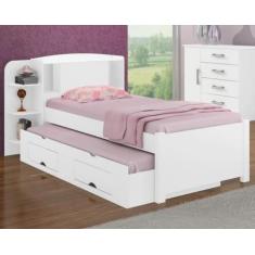 Imagem de Cama Solteiro Com Box Milênio Plus 100% Mdf D Doro Móveis - Branco
