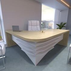 Imagem de Mesa Tamburato Diretor Em L Escritório Home Office - Artany