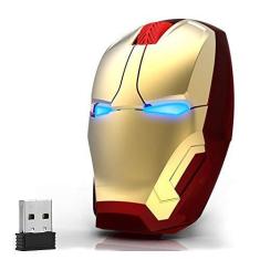 Imagem de Mikayoo Mouse ergonômico sem fio, Cool Iron Man Mouse 2.4G portátil para computador móvel com nano receptor USB para notebook, PC, laptop, computador, MacBook, responde até 15 metros