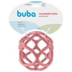 Imagem de Mordedor Bola Em Silicone Rosa Flexivel Supermacio Com Texturas 15637 - Buba