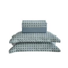 Imagem de Jogo De Lençol Queen 4 Peças Percal 300 Fios Roma Estampado - Bella Pr