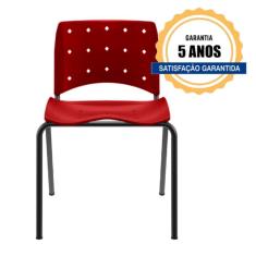 Imagem de Cadeira Ergoplax Secretaria Fixa Slim Vermelha Plaxmetal