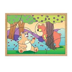 Imagem de Brinquedo Educativo Quebra Cabeça Casal Ursos Base Mdf 9 Peças - CARLU