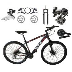 Imagem de Bicicleta Aro 29 Gti Roma Câmbios Shimano Altus 24v K7 Freios Hidráulicos Garfo Trava - Preto//vermelho Tam.19