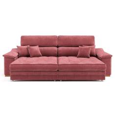 Imagem de sofá 3 lugares retrátil e reclinável raul veludo telha