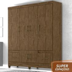 Imagem de Guarda Roupa Casal 6 Portas 2 Gavetas Ms912 Moval - Castanho Woo