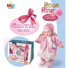 Imagem de Boneca Divertida Com Roupinhas Rosa Bebe Com Som - Milk Brinquedos