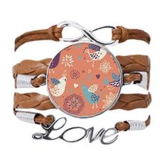 Imagem de DIYthinker Pulseira de tinta de flor laranja com pingente de corda de amor para presente