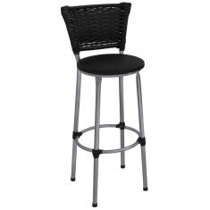 Imagem de Banqueta Alta Prata Junco  Com Assento  Fortmix