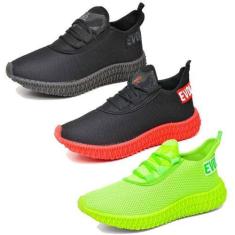 Imagem de Tênis Esportivo Academia Feminino Colmeia- 3 Pares - Evoltenn