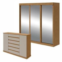 Imagem de Conjunto De Guarda-roupa 3 Portas 3 Gavetas Saion Plus Super