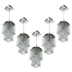 Imagem de Kit 5 Lustres Pendente De Cristal Acrilico Spark Maravilhoso