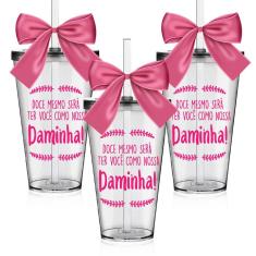 Imagem de 3 Copos Convite Personalizados para Daminha - Doce Mesmo