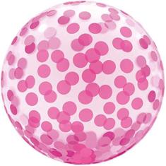 Imagem de Balão Redondo Bubble Estampado Rosa 45cm. Mundo Bizarro