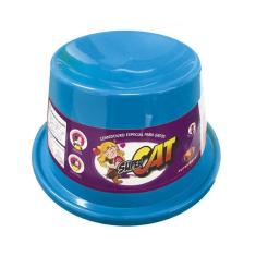 Imagem de Comedouro plástico Gato super cat Furacão Pet - 200 ml (azul)