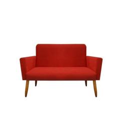 Imagem de Namoradeira Decorativa Malibu 2 Lugares Suede Vermelho - Maitê Moda Ca