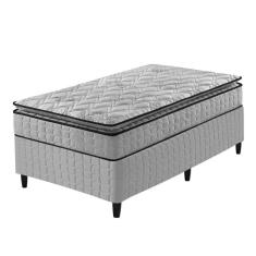 Imagem de Cama Box Solteiro + Colchão Ortopedico Espuma D33 Hanover Cinza