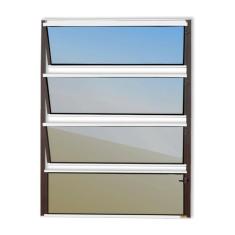 Imagem de Janela de Alumínio Basculante 80x60cm Vidro Espelhado Master Brimak Mix Corten