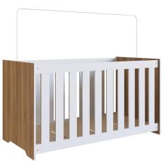 Imagem de Berço Regulagem Nogal Branco Linha Aconchego Completa Móveis