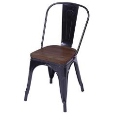 Imagem de Cadeira Iron com Assento em Madeira cor  - 59146 - Sun House