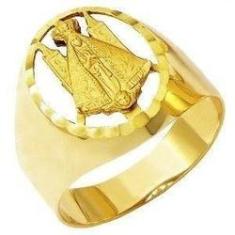 Imagem de Anel Nossa Senhora Aparecida Feminino Vazado Ouro 18K K600