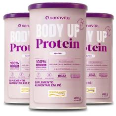 Imagem de Kit 3 Body Up Protein Sanavita Neutro 450G