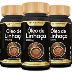 Imagem de 3X Óleo De Linhaça 1450Mg 60Caps Premium Hf Suplements