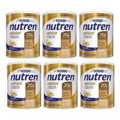 Imagem de Kit 6 Nutren Senior Suplemento Pó Nestlé Sem Sabor Lata 370g