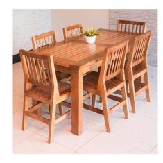 Conjunto Mesa de Jantar e 6 Cadeiras Tiê CabeCasa MadeiraMadeira