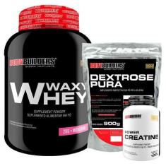 Imagem de Kit Waxy Whey Protein 2Kg + Creatina 100G + Dextrose 900G - Bodybuilde
