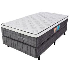 Imagem de Cama Box Solteiro Premium Mola Ensacada com Espuma D33 e Viscoelástica Nasa 88x188x72cm - BF Colchões